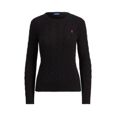 Ralph Lauren Cable-knit Crewneck Sweater Polo Black