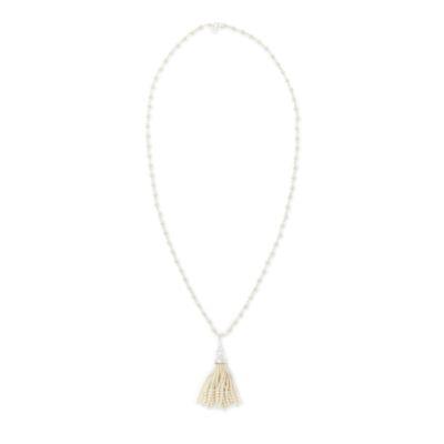 Ralph Lauren Pearl Tassel Necklace Silver/white Pearl
