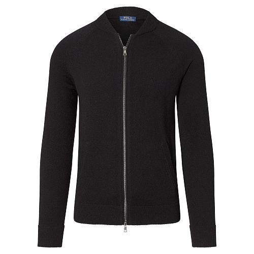 Polo Ralph Lauren Cashmere Baseball Sweater Polo Black