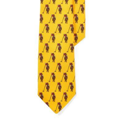 Ralph Lauren Polo Player Silk Narrow Tie Yellow
