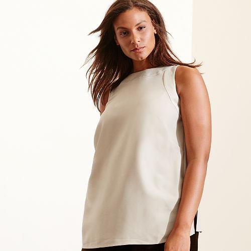 Ralph Lauren Lauren Woman Crepe Tank Grey