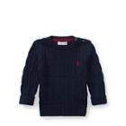 Ralph Lauren Cable-knit Cotton Sweater Hunter Navy 12m
