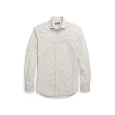 Ralph Lauren Cotton Flannel Dress Shirt Oatmeal