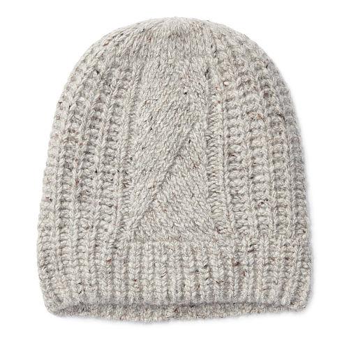 Polo Ralph Lauren Aran-knit Merino-blend Hat Light Grey Donegal