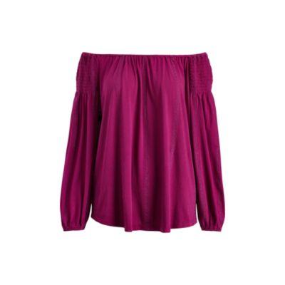 Ralph Lauren Jersey Off-the-shoulder Top Berry Jam