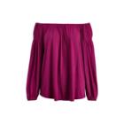 Ralph Lauren Jersey Off-the-shoulder Top Berry Jam