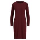 Ralph Lauren Button-trim Jersey Dress Red Sangria