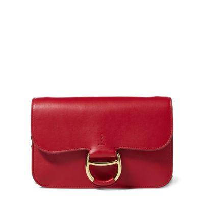 Ralph Lauren Leather Maddie Crossbody Bag Cherry