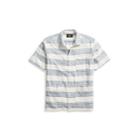 Ralph Lauren Cotton-linen Camp Shirt Rl 989 Cream Indigo