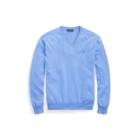 Ralph Lauren Cotton V-neck Sweater Nantucket Blue Heather 2x Big