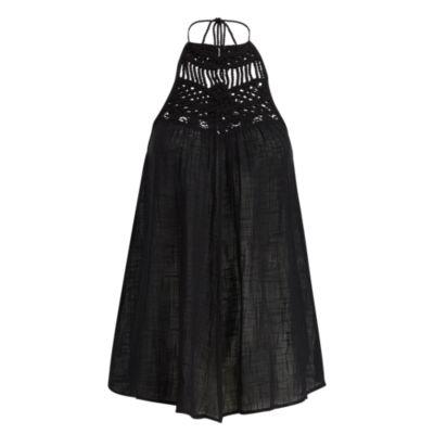 Ralph Lauren Crocheted Halter Cover-up Black