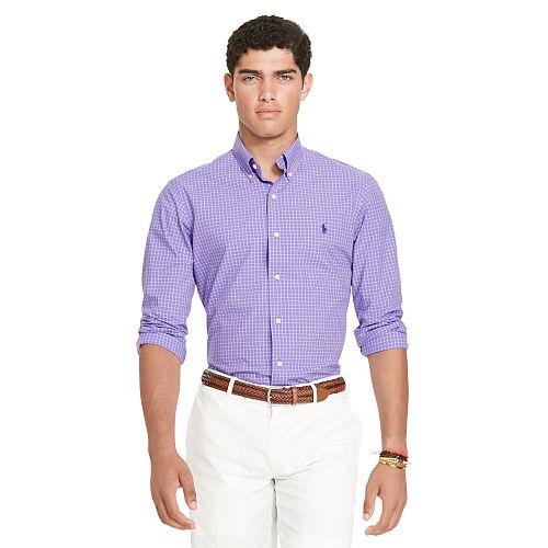 Polo Ralph Lauren Checked Cotton Poplin Shirt Dark Orchid/white