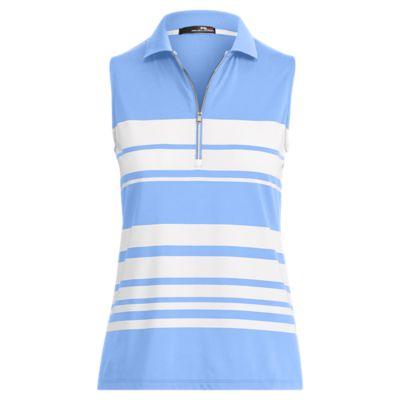 Ralph Lauren Striped Sleeveless Polo Shirt Cabana Blue/white