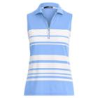 Ralph Lauren Striped Sleeveless Polo Shirt Cabana Blue/white