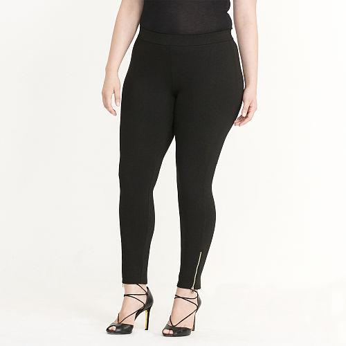 Ralph Lauren Lauren Woman Paneled Ponte Legging Black