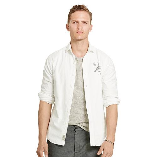 Polo Ralph Lauren Cotton Oxford Graphic Shirt White