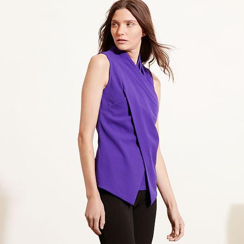 Ralph Lauren Lauren Jersey Surplice Top Purple