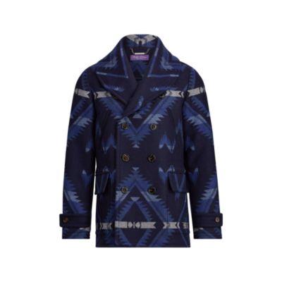 Ralph Lauren Grimsby Merino Ranch Coat Navy Multi