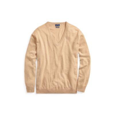 Ralph Lauren Cashmere V-neck Sweater Camel