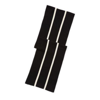 Ralph Lauren Cricket-stripe Wool Scarf Black