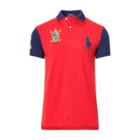 Ralph Lauren Custom Slim Fit Mesh Polo Rl 2000 Red/newport Navy