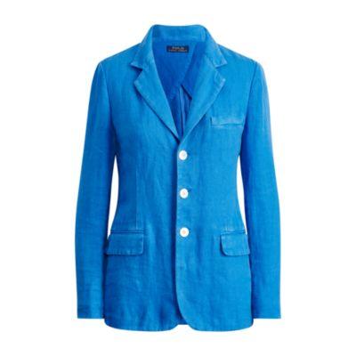 Ralph Lauren Linen 3-button Blazer Corsican Blue