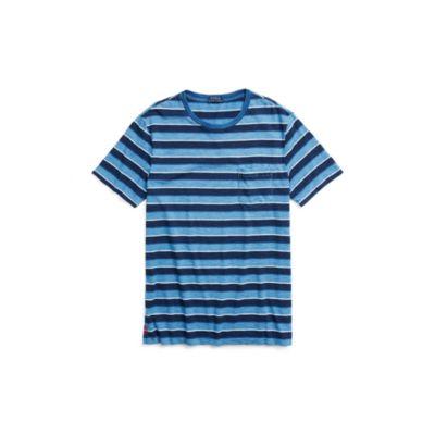 Ralph Lauren Custom Fit Cotton T-shirt Light Indigo Multi