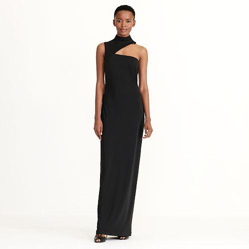 Ralph Lauren Lauren Cutout Jersey Gown Black