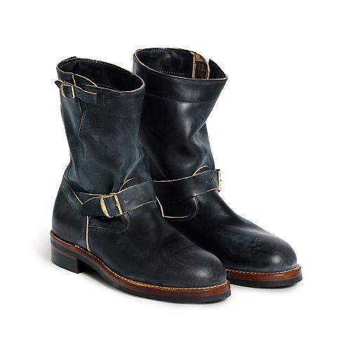 Ralph Lauren Rrl Leather Engineer Boot Black