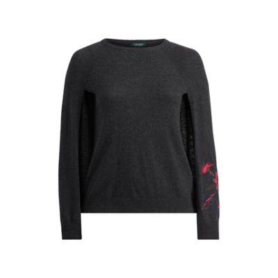 Ralph Lauren Floral-embroidered Cape Dark Gents Heather