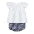 Ralph Lauren Flutter-sleeve Top & Bloomer White 12m
