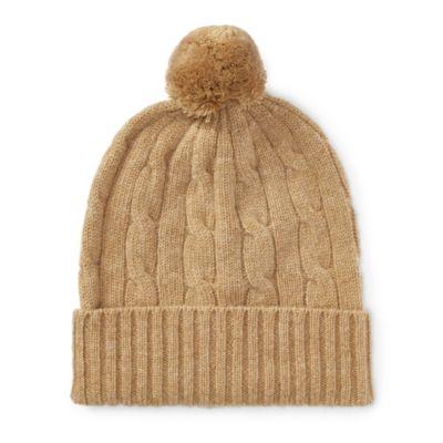 Ralph Lauren Cable-knit Cashmere Beanie Camel Melange