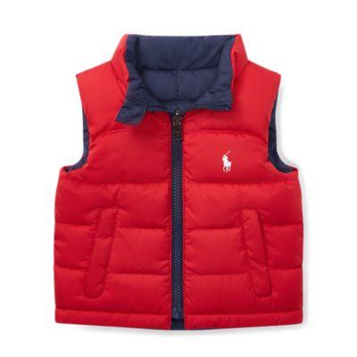 Ralph Lauren Reversible Ripstop Down Vest Polo Sport Red 18m
