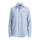 Ralph Lauren Relaxed Striped Linen Shirt 604 Maidstone Blue/white