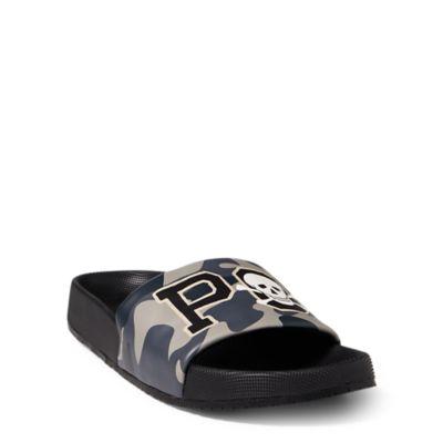Ralph Lauren Cayson Camo Pool Slide Sandal Black Camo