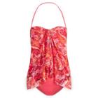 Ralph Lauren Paisley One-piece Swimsuit Coral Multi