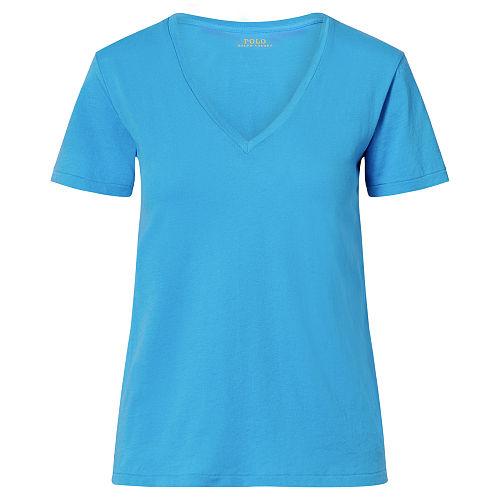 Polo Ralph Lauren Cotton Jersey V-neck Tee Brilliant Blue