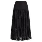 Ralph Lauren Tiered Chantilly Lace Skirt Black