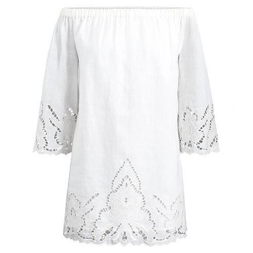 Polo Ralph Lauren Linen Off-the-shoulder Dress Pure White