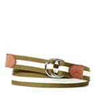 Polo Ralph Lauren Striped Webbed O-ring Belt Olive/white