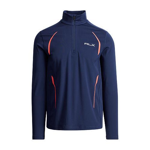 Ralph Lauren Rlx Golf Stretch Jersey Pullover French Navy/coral Glow