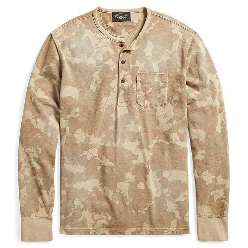 Ralph Lauren Rrl Camo Slub Cotton Henley