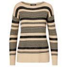 Ralph Lauren Lauren Striped Linen-cotton Sweater Tan/polo Black