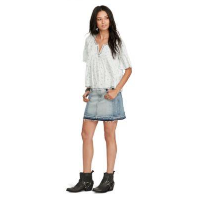 Ralph Lauren Floral-print Gauze Top Blue Floral