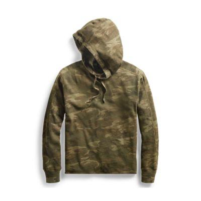 Ralph Lauren Camo Waffle-knit Cotton Hoodie Olive Multi