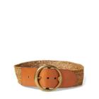 Ralph Lauren Lennox Raffia Wide Belt Natural