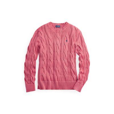 Ralph Lauren Cable-knit Cotton Sweater Adirondack Berry Heather