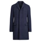 Ralph Lauren Morgan Merino-silk Topcoat Navy And Dark Grey