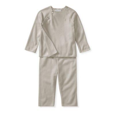 Ralph Lauren Fleece Pullover & Pant Set Grey Heather 3m
