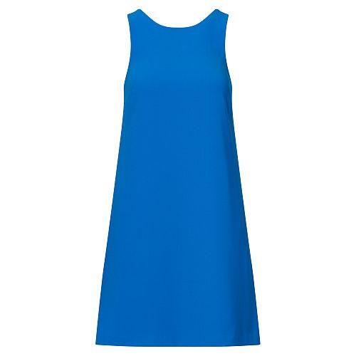 Ralph Lauren Lauren Crepe A-line Dress Moroccan Blue